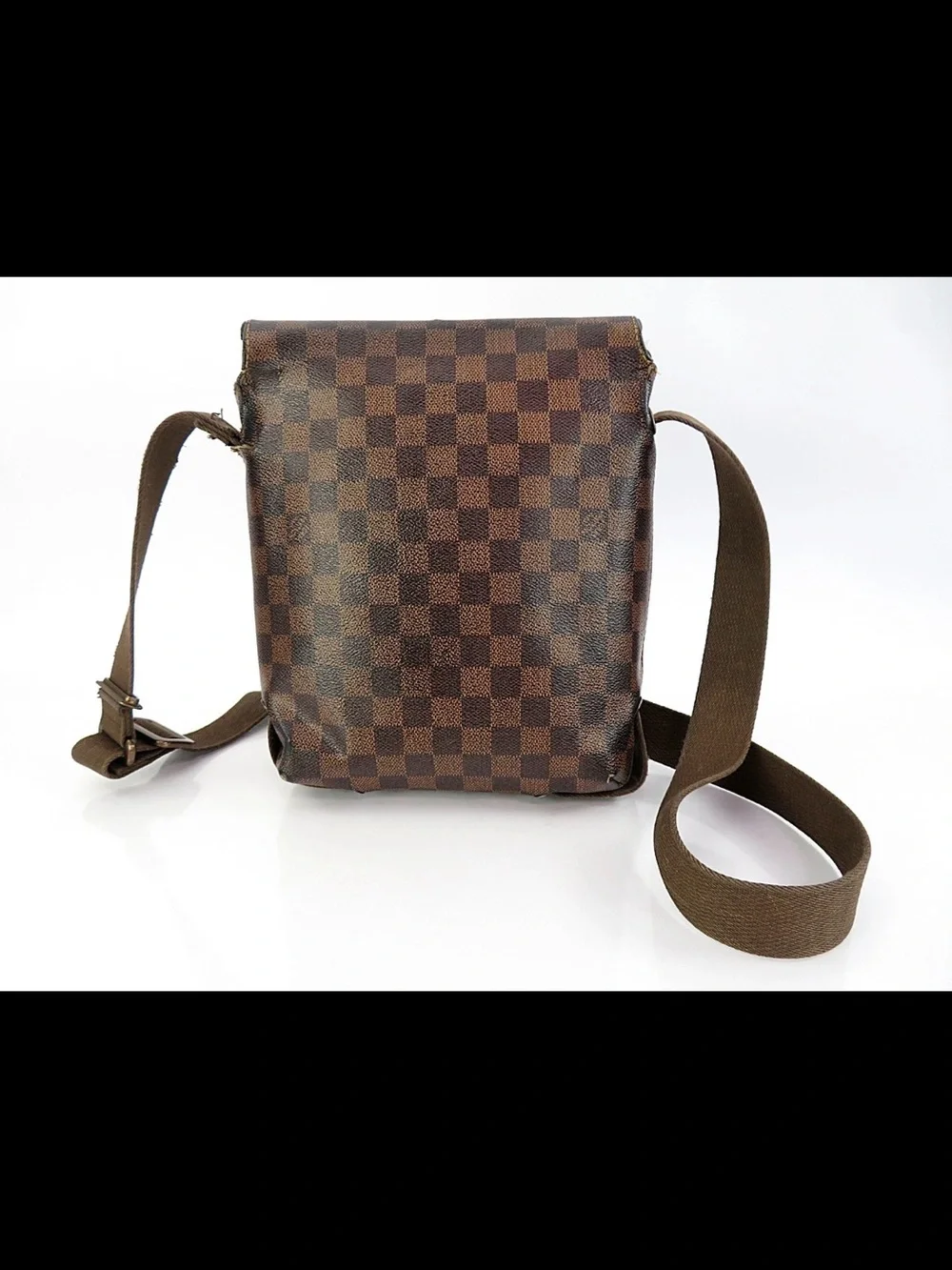 Brown Checkered Crossbody Bag - Designer Style